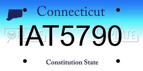 IAT5790 Connecticut License Plate