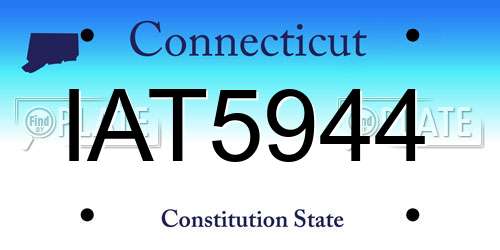 IAT5944 Connecticut License Plate