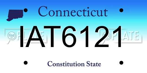 IAT6121 Connecticut License Plate