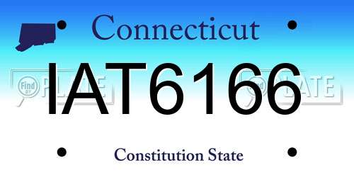 IAT6166 Connecticut License Plate