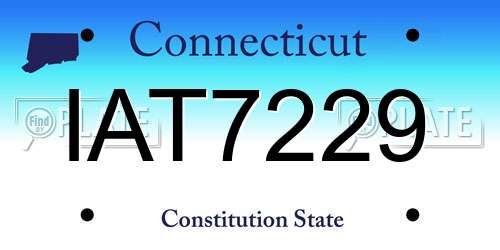 IAT7229 Connecticut License Plate
