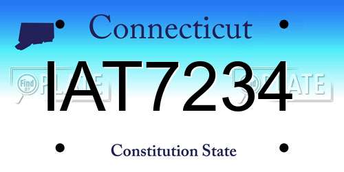 IAT7234 Connecticut License Plate