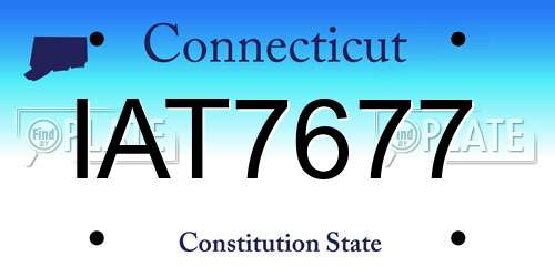 IAT7677 Connecticut License Plate