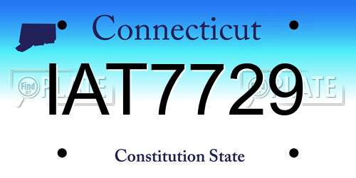 IAT7729 Connecticut License Plate