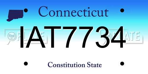 IAT7734 Connecticut License Plate