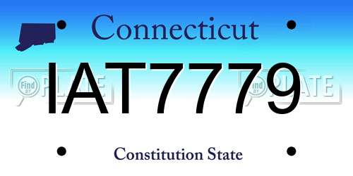 IAT7779 Connecticut License Plate