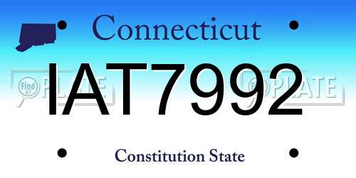 IAT7992 Connecticut License Plate