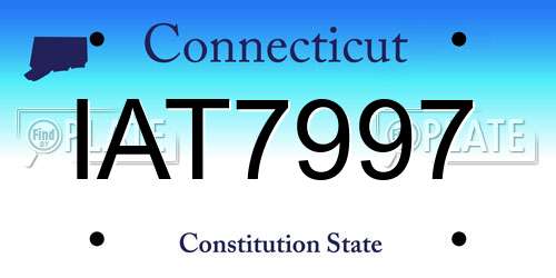 IAT7997 Connecticut License Plate
