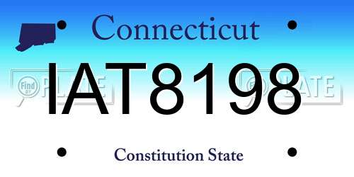 IAT8198 Connecticut License Plate