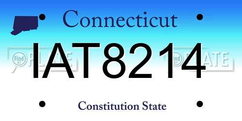 IAT8214 Connecticut License Plate