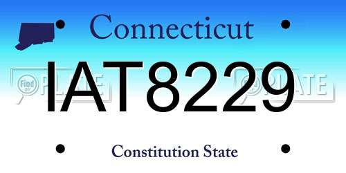 IAT8229 Connecticut License Plate