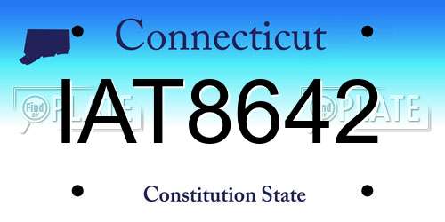 IAT8642 Connecticut License Plate
