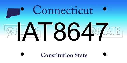 IAT8647 Connecticut License Plate