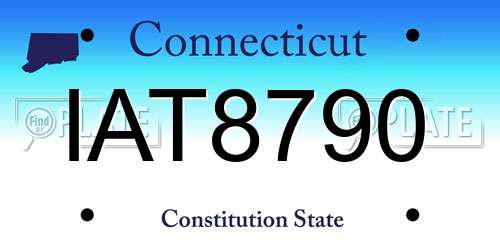 IAT8790 Connecticut License Plate