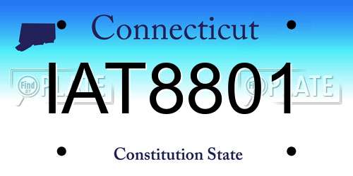IAT8801 Connecticut License Plate