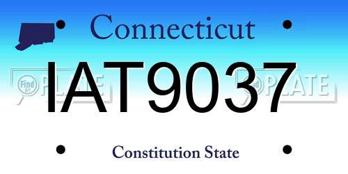 IAT9037 Connecticut License Plate