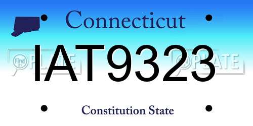 IAT9323 Connecticut License Plate
