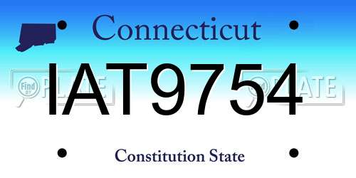 IAT9754 Connecticut License Plate