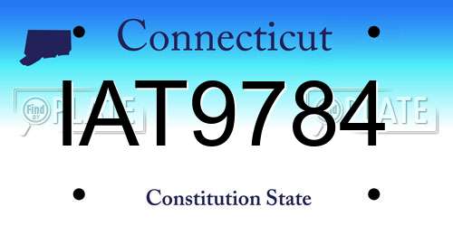 IAT9784 Connecticut License Plate
