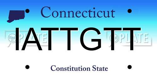 IATTGTT Connecticut License Plate