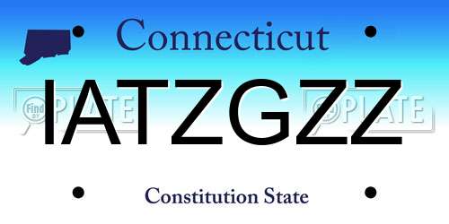 IATZGZZ Connecticut License Plate
