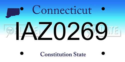 IAZ0269 Connecticut License Plate