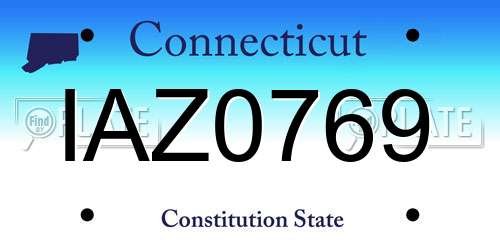 IAZ0769 Connecticut License Plate
