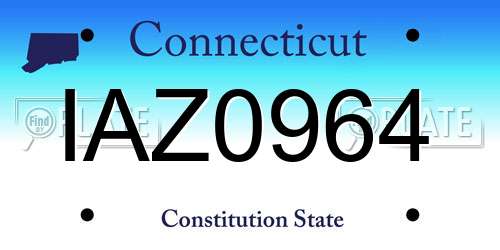 IAZ0964 Connecticut License Plate