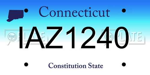 IAZ1240 Connecticut License Plate