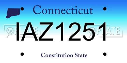 IAZ1251 Connecticut License Plate