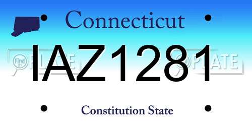 IAZ1281 Connecticut License Plate