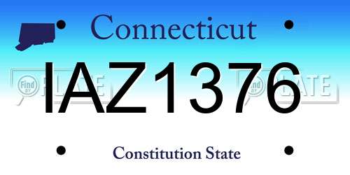 IAZ1376 Connecticut License Plate