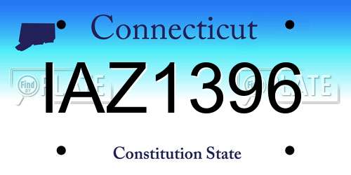 IAZ1396 Connecticut License Plate