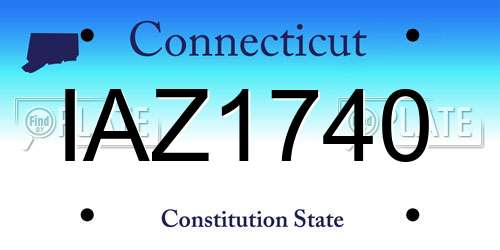 IAZ1740 Connecticut License Plate