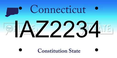IAZ2234 Connecticut License Plate