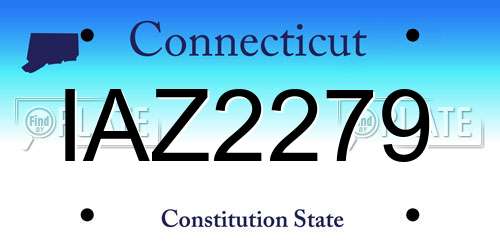 IAZ2279 Connecticut License Plate