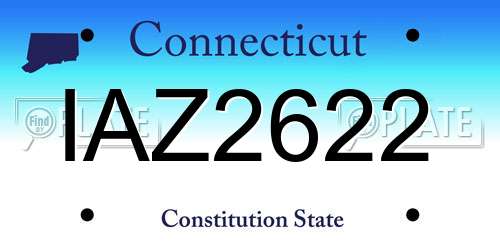 IAZ2622 Connecticut License Plate