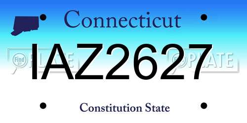 IAZ2627 Connecticut License Plate