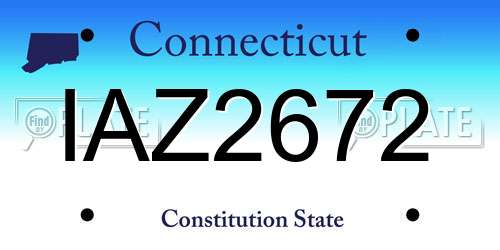 IAZ2672 Connecticut License Plate