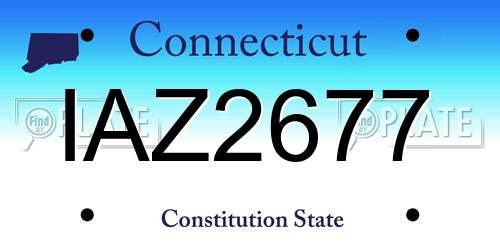 IAZ2677 Connecticut License Plate