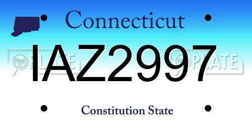IAZ2997 Connecticut License Plate