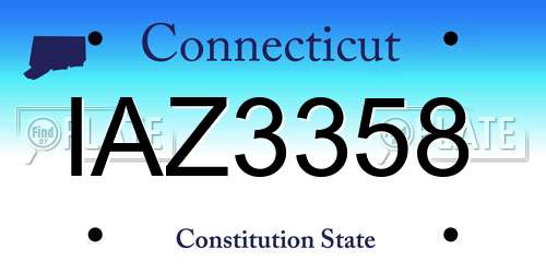 IAZ3358 Connecticut License Plate
