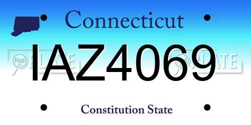 IAZ4069 Connecticut License Plate