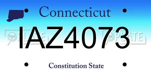 IAZ4073 Connecticut License Plate