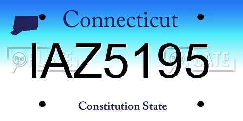 IAZ5195 Connecticut License Plate