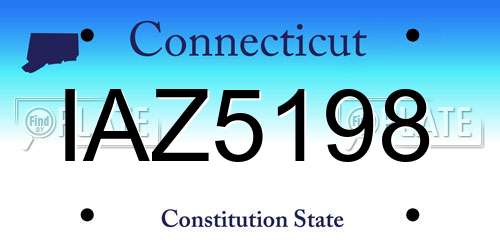 IAZ5198 Connecticut License Plate