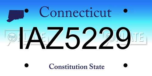 IAZ5229 Connecticut License Plate