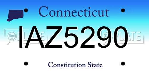 IAZ5290 Connecticut License Plate