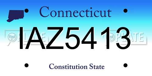 IAZ5413 Connecticut License Plate