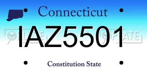 IAZ5501 Connecticut License Plate